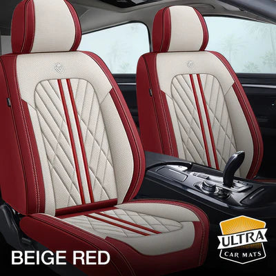 Beige & Red Car Seat Covers