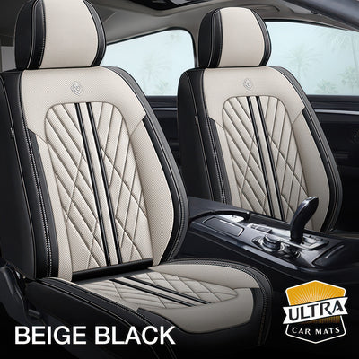 Beige & Black Car Seat Covers