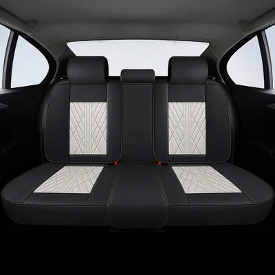 Beige & Black Car Seat Covers