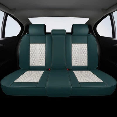 Beige & Green Car Seat Covers